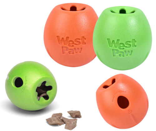 【色: オレンジ】West Paw ゾゴフレックス エコー ランダ 犬 おもちゃ